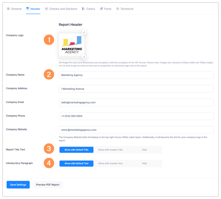 Report Header Template